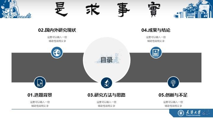天津大学仁爱学院通用答辩PPT模板