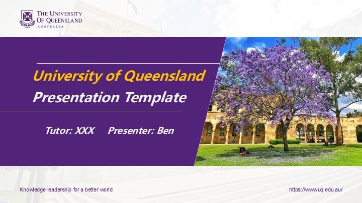 昆士兰大学通用答辩PPT模板